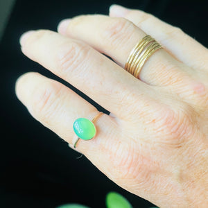 CHRYSOPRASE XL OVAL RING