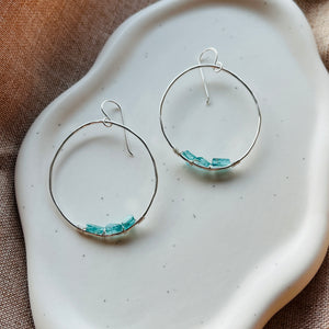 SILVER BLUE APETITE OVAL HOOPS