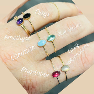 OVAL GEMSTONE RING