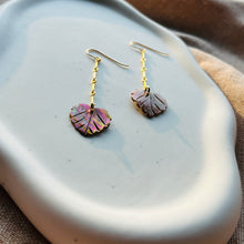 Load image into Gallery viewer, BROWN MOP LEAF EARRINGS
