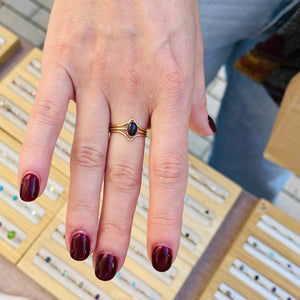 BLACK ETHIOPIAN LARGE OVAL RING